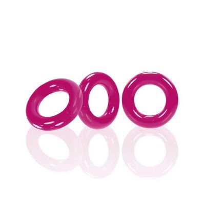 Willy Rings Cockring Pack Set Of 3 Hot Pink One Size