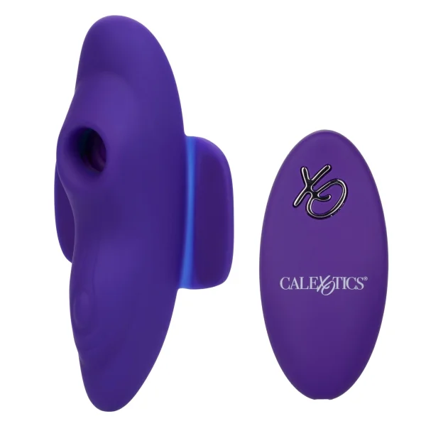 Lock-N-Play Remote Suction Rechargeable Silicone Panty Teaser With Remote By CalExotics - Purple