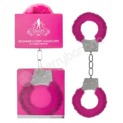 Ouch Pink Beginners Furry Handcuffs