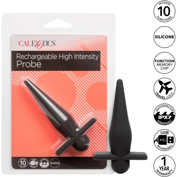 Rechargeable High Intensity Anal Probe in Black