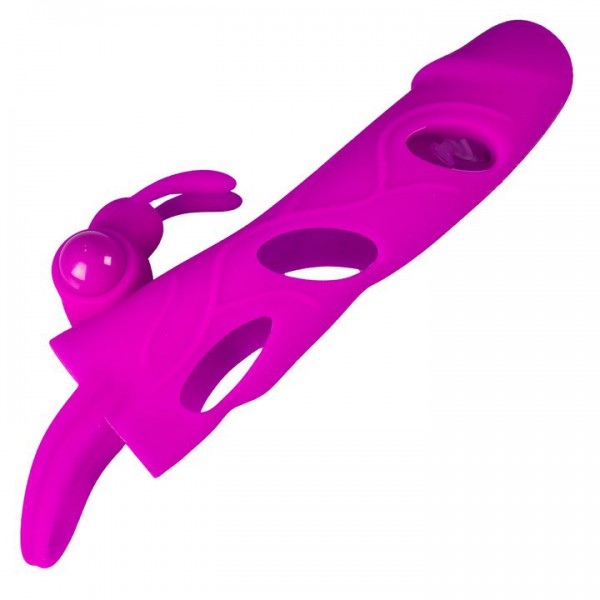 Bondara Magenta Silicone Vibrating Rabbit Cock Sleeve