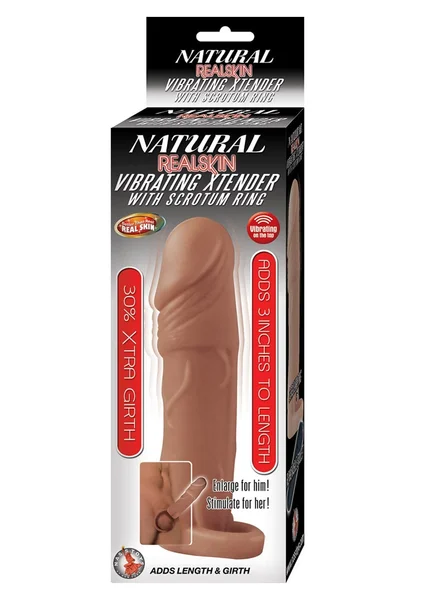 Natural Realskin Vibrating Xtender With Scrotum Ring — image 13 of 13