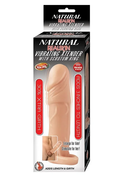 Natural Realskin Vibrating Xtender With Scrotum Ring — image 9 of 13