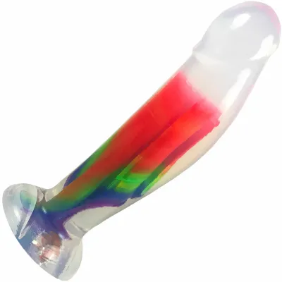 Funkit Toys Crista Swell Silicone Dildo With Suction Cup Base Rainbow