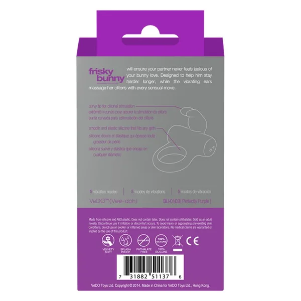 Ohhh Bunny Frisky Bunny Vibrating Cock Ring - Perfectly Purple