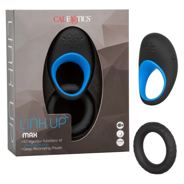 Link Up Max Silicone Rechargeable Vibrating Cock Ring By CalExotics