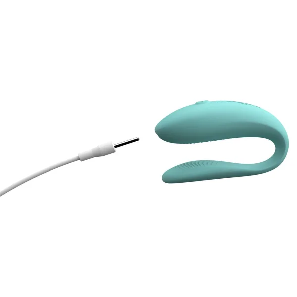 We-Vibe Sync Lite App Controlled Rechargeable Silicone Couples Vibrator - Aqua