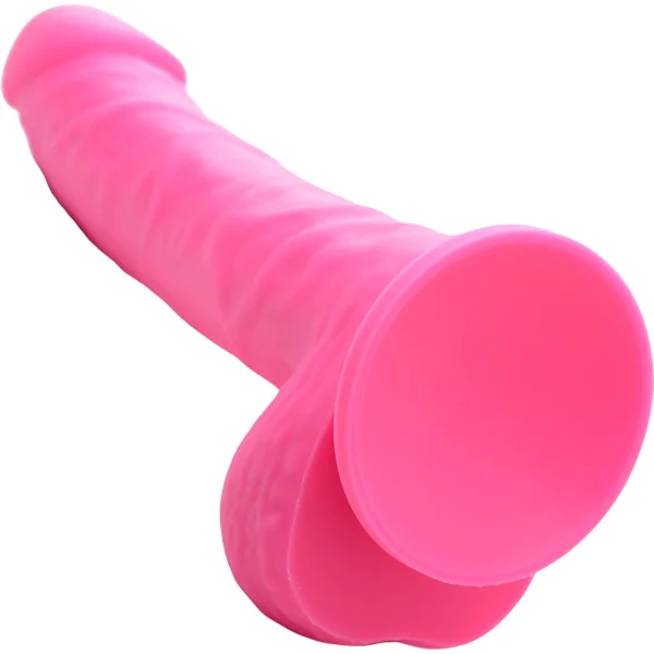 Lollicock 7.25" Silicone Suction Cup Dildo With Balls - Cherry