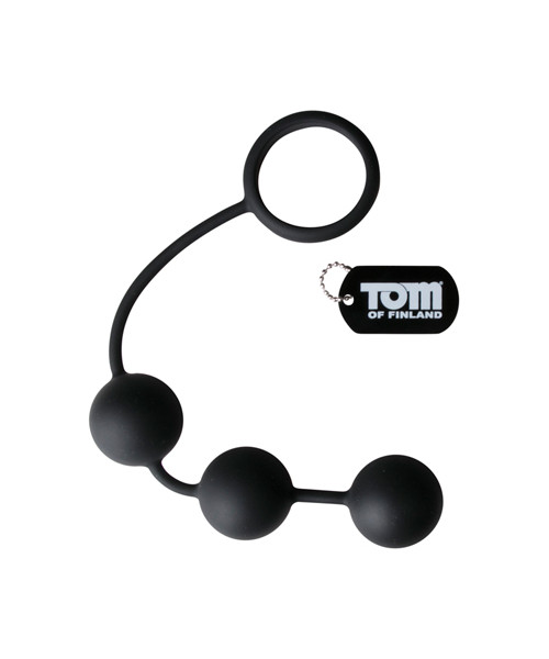 Tom of Finland Silicone Cock Ring with 3 Weighted Balls
