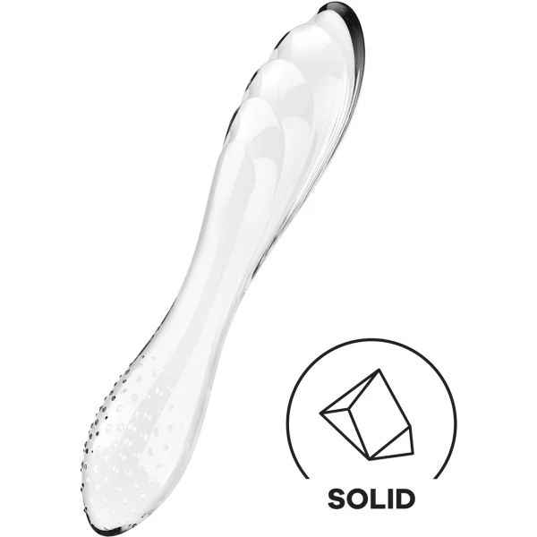 Satisfyer 7.25" Dazzling Crystal 1 Double-Sided Glass G-Spot Dildo - Clear