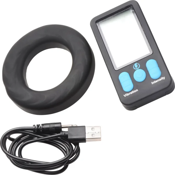 Zeus Electrosex E-Stim Pro Vibrating Silicone Cock Ring with Remote 45 mm