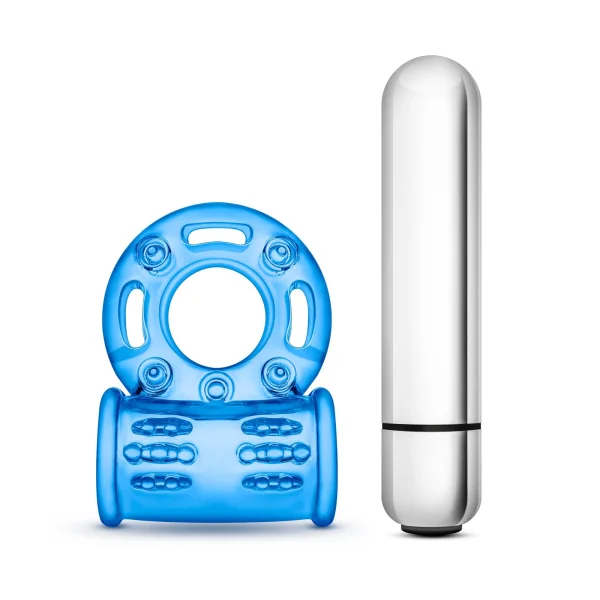 Stay Hard 10 Function Vibrating Bull Ring Blue