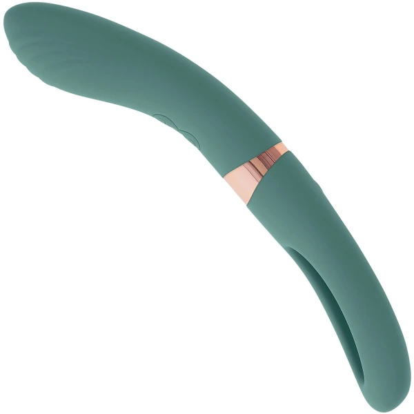 Chick Flick Waterproof Silicone Dual Ended Flickering Tongue G-Spot Vibrator By Evolved Novelties - Green