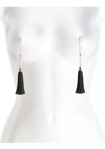 Bound Adjustable T1 Tassel Nipple Clamps by NS Novelties - Rose Gold & Pink