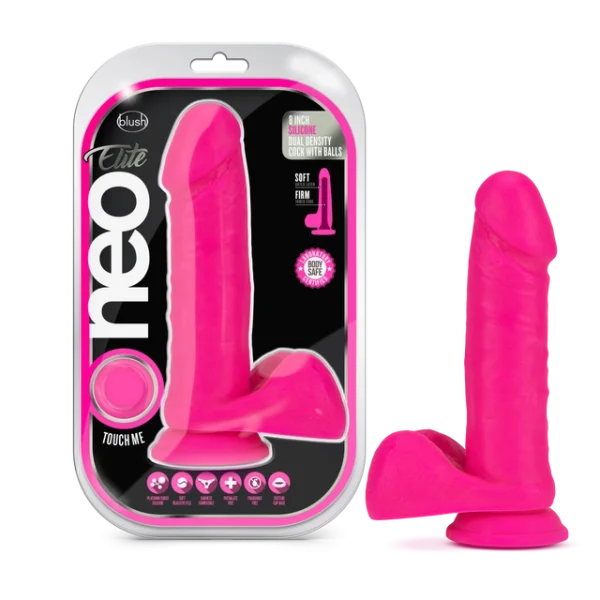 Blush Neo Elite 8 Inch Dual Density Cock with Balls