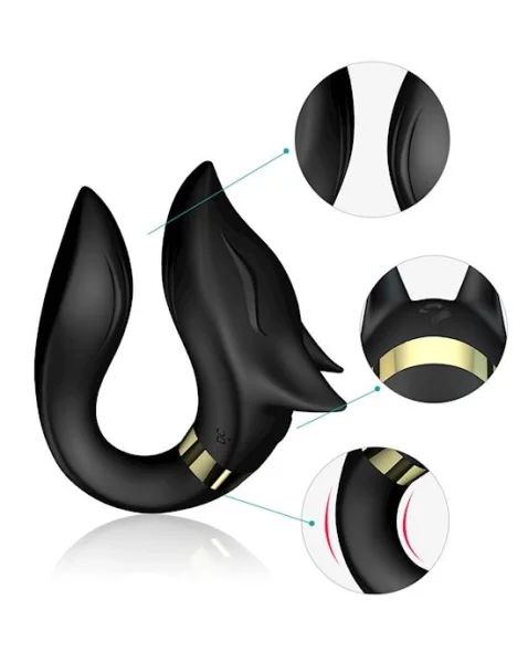 Fox Couples Vibrator - Black - 3.6 Inch