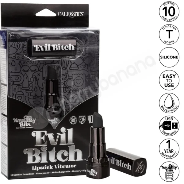 Naughty Bits Evil Bitch Black Lipstick Vibrator