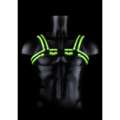 Bonded Leather Buckle Harness Large xlarge Glow in the Dark