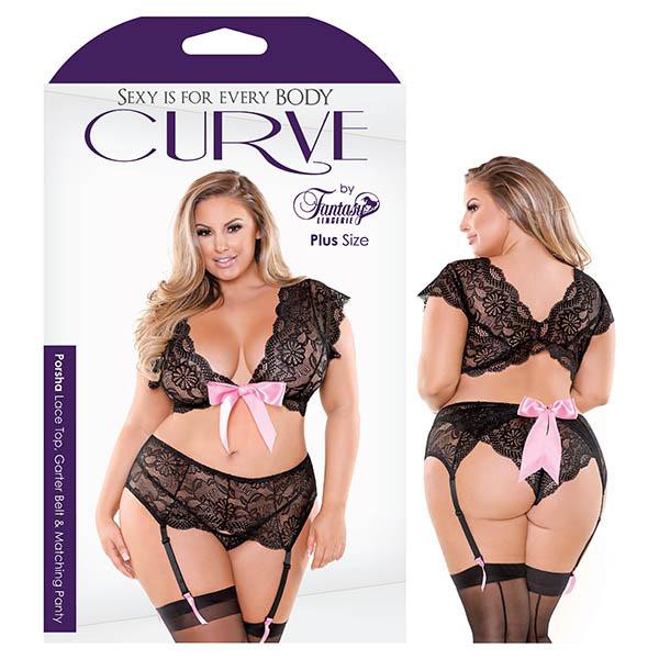 Curve - Porsha Lace Top, Garter Belt & Matching Panty
