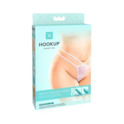 Hookup Remote Bow tie G string White Fits Size Xl xxl
