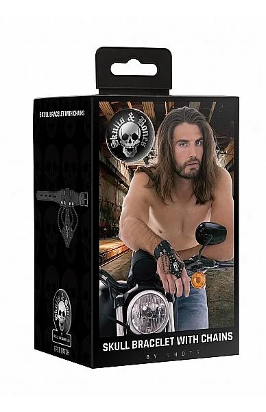 Ouch! Skulls & Bones Bracelet With Skulls And Chains Black — image 3 of 8