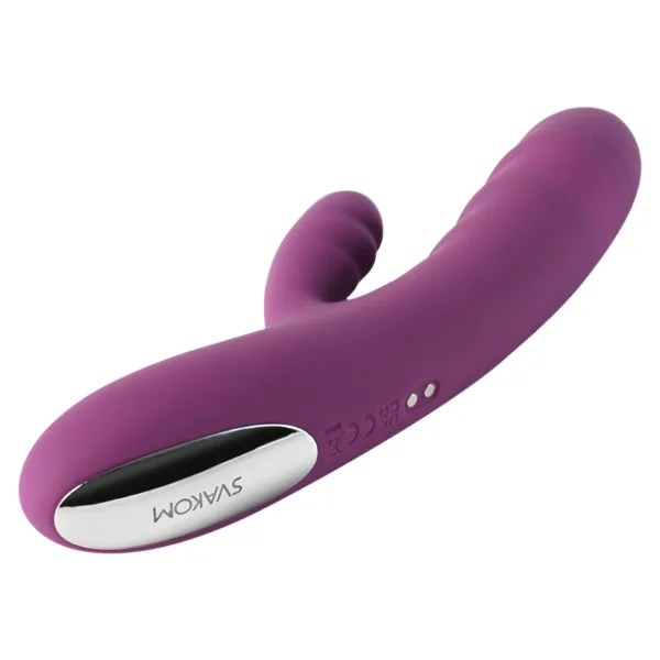 SVAKOM Avery Rechargeable Waterproof Silicone Dual Stimulation Vibrator - Purple