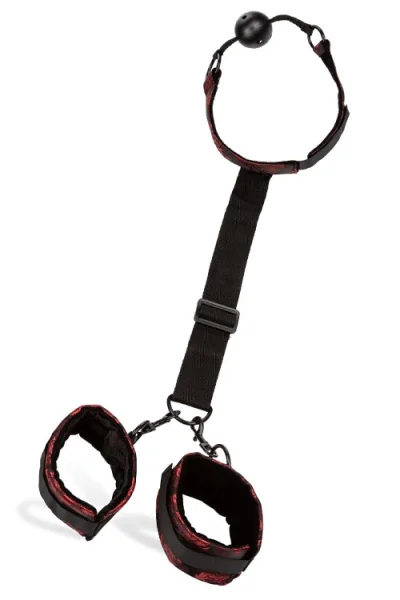 Scandal Breathable Ball Gag with Attached Cuffs