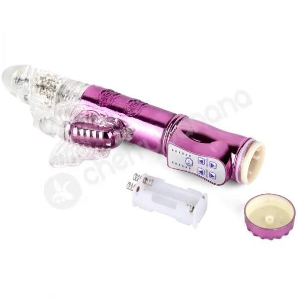 Cherry Banana Butterfly Lover Thrusting 42 Function Purple Vibrator