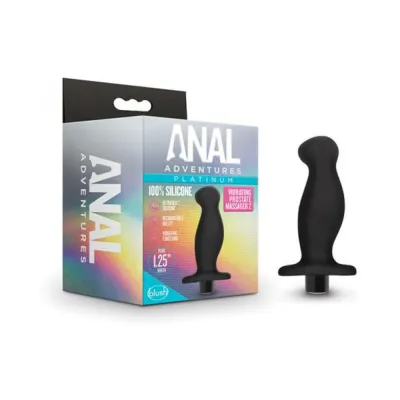 Anal Adventuresplatinum Silicone Vibrating Prostate Massager 02 Black