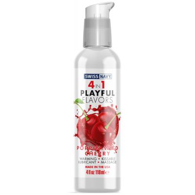 Swiss Navy 4 In 1 Playful Flavors Lubricant Poppin Wild Cherry 118ml
