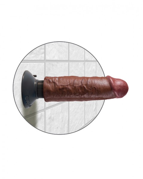 King Cock 6 Inch Vibrating Cock - Brown - 6 Inch