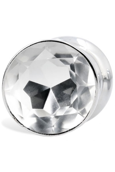 Shots Toys Ribbed Metal 3.2" Butt Plug with Diamond Base