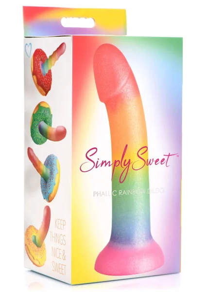Simply Sweet Phallic Rainbow 6.9" Silicone Suction Cup Dildo