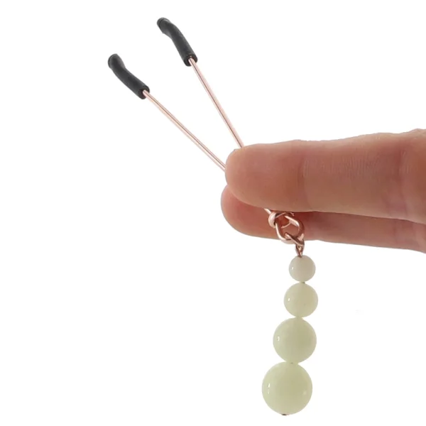 Bound Adjustable G2 Glow In The Dark Nipple Clamps by NS Novelties - Rose Gold