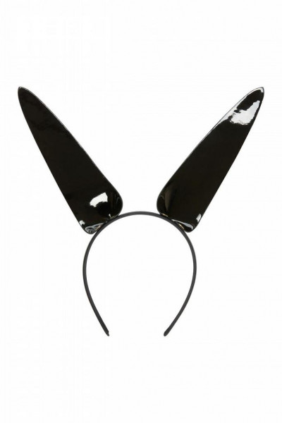 Shiny Black Rabbit Ear Headband - Playful Promises