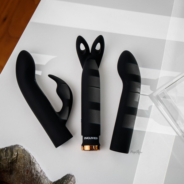 Four Play Interchangeable Bullet Vibrator with 3 Attachments by Evolved