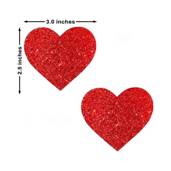 Neva Nude Pasty Hearts Glitter Red — image 4 of 9