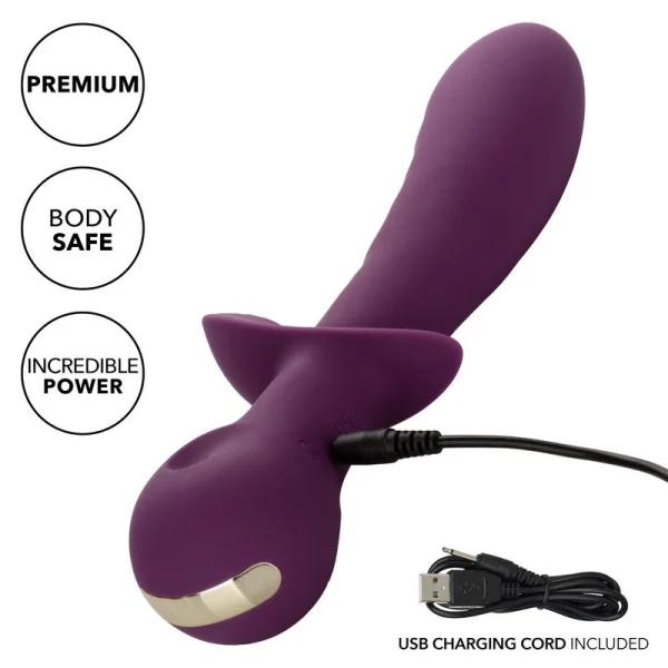 Obsession Lover Rechargeable Waterproof Silicone Dual Stimulation Vibrator By CalExotics - Purple