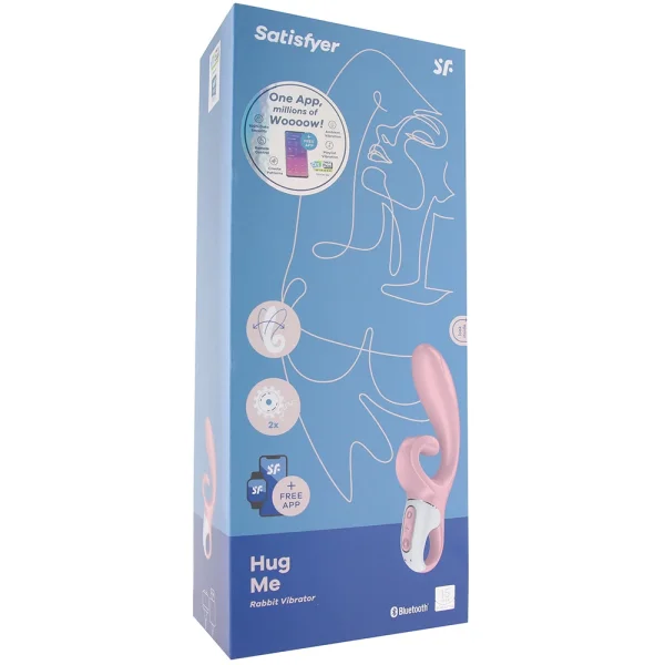 Satisfyer Hug Me Silicone Rechargeable Flexible App Enabled Dual Stimulation Vibrator - Pink