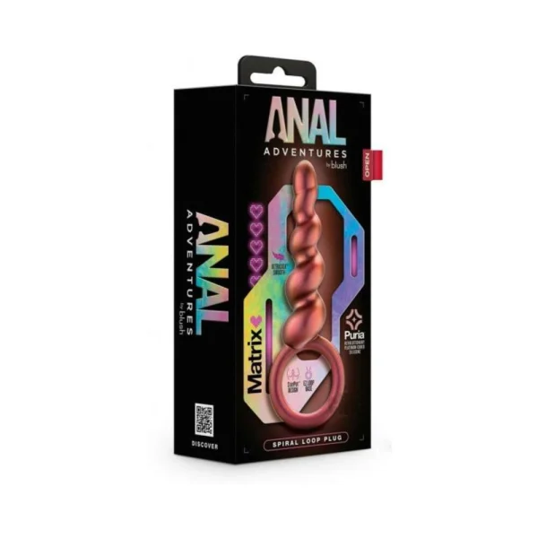 Anal Adventures Matrix - Spiral Loop Plug - Copper