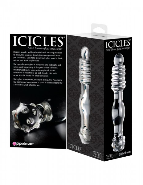 6" Multi Textured Glass Dildo