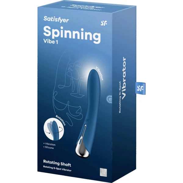 Satisfyer Spinning Vibe 1 Rechargeable Waterproof Silicone G-Spot Vibrator - Blue