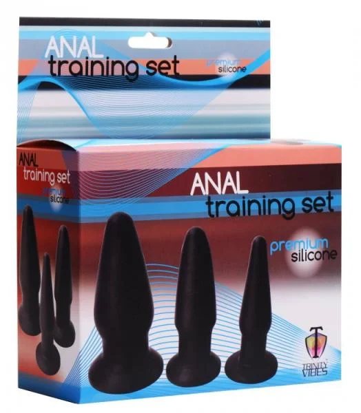 Trinity Silicone Butt Plug Kit Black