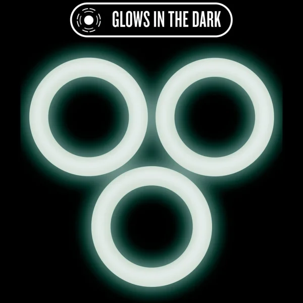 Performance VS2 Pure Premium Small Silicone Cock Rings By Blush Novelties - Glow-In-The-Dark White