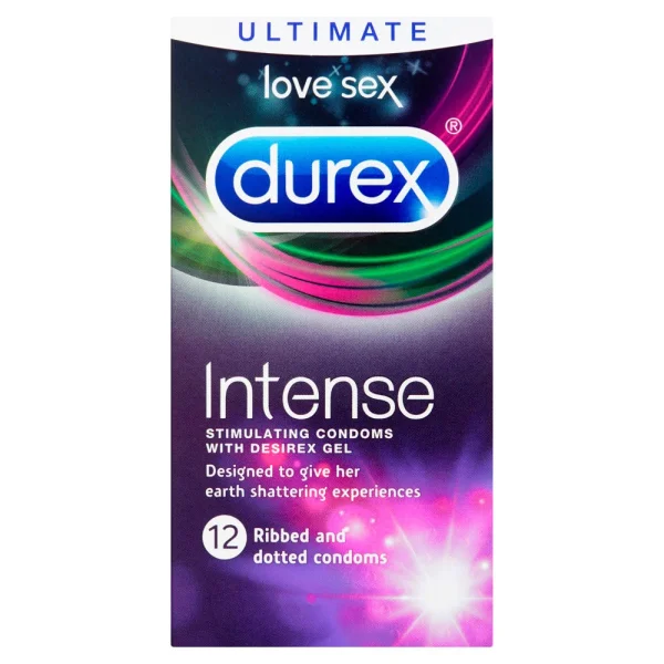 Durex Intense Ribbed and Dotted Condoms (12 Pack)