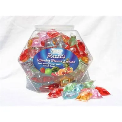 Razzels Warming Lubricant 100 Pillow Fishbowl Assorted Flavors