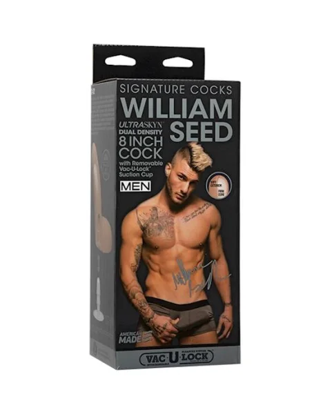 William Seed 8 Inch Ultraskyn Cock With Removable Vac-u-lick Suction Cup - Flesh - 8 Inch