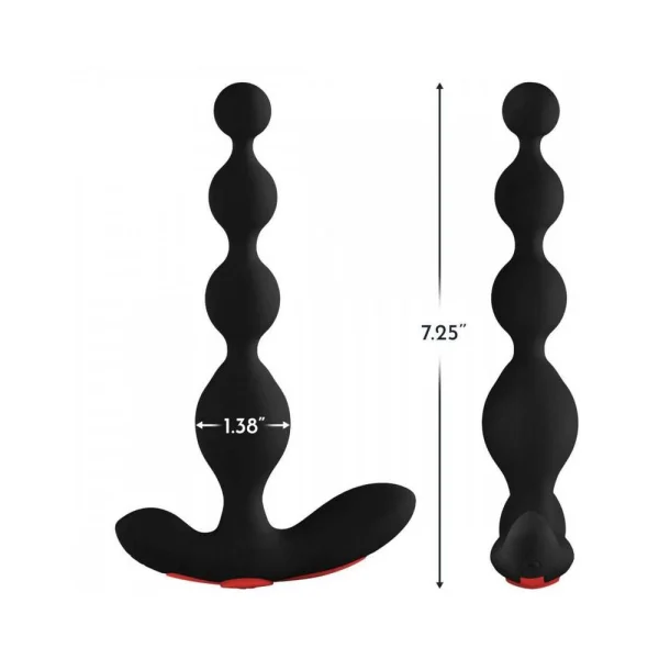 Forto Vibrating Anal Beads Black