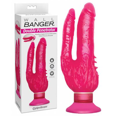 Wall Bangers Double Penetrator Pink 22 9 cm 9 Double Penetrating Vibrator