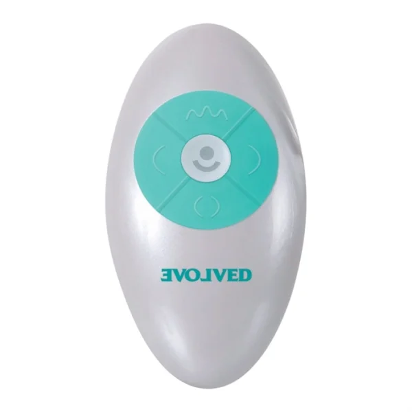 The Butterfly Effect Clitoral & G-Spot Teal Wearable Remote Vibrator By Evolved Novelties